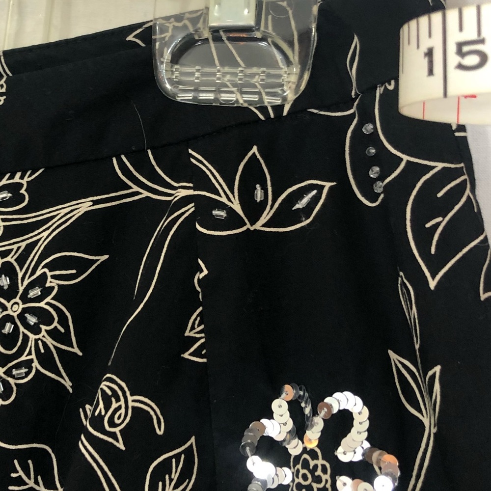 Ann Taylor LOFT Skirt Black Gold Sequins Women’s size 8 - Picture 5 of 8